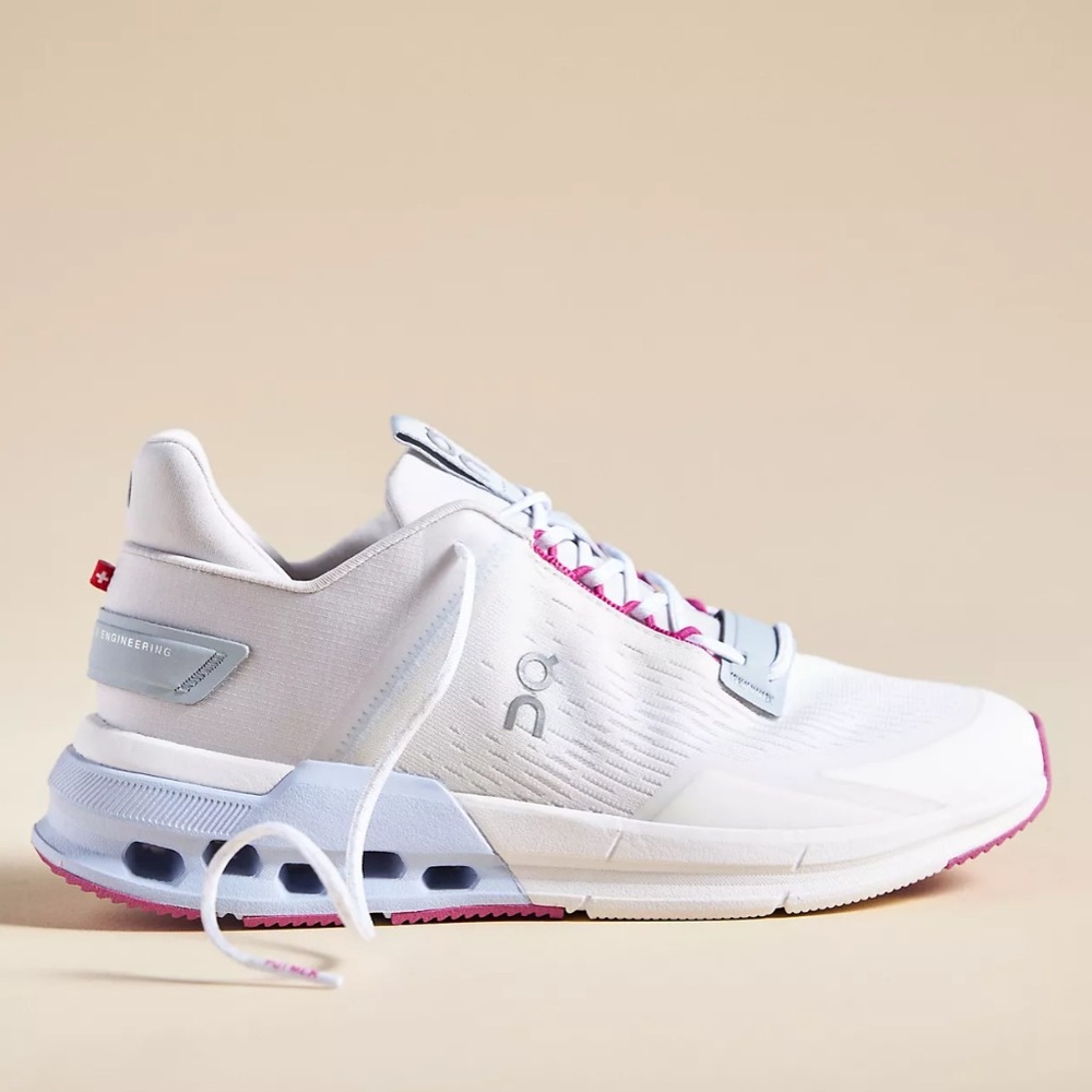 On Cloudnova Flux Sneakers in Undyed-White / Heather
